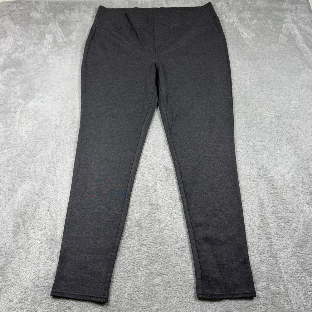 Seven7 Ponte Pull On Legging Womens XL Charcoal Gray Stretch Travel 7M1067CO